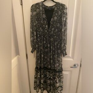 black maxi floral dress